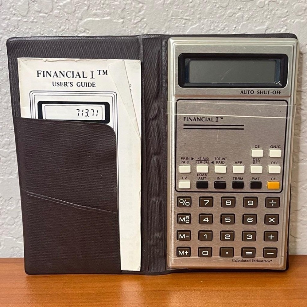 Vintage Calculated Industries Financial I Calculator with Case and Manual 1982